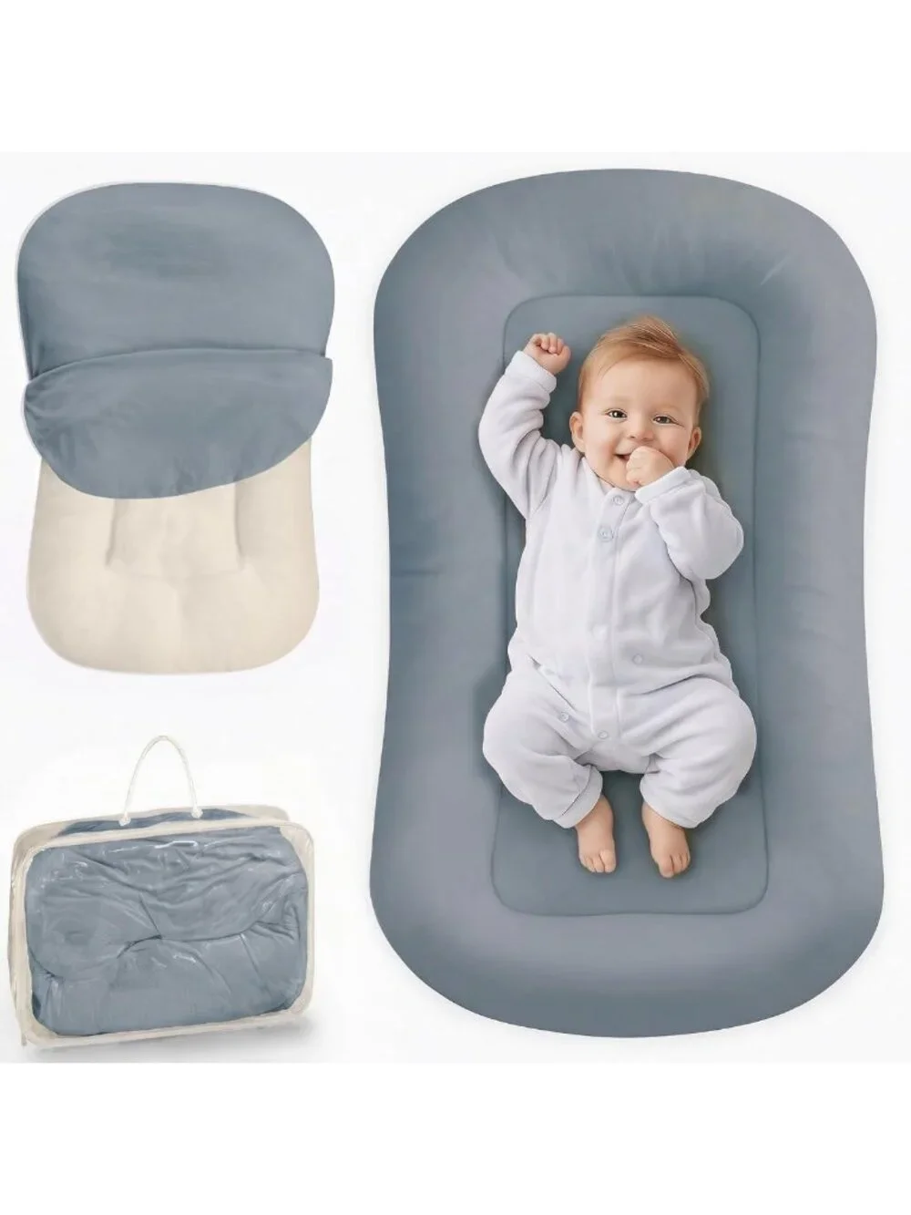 Soft Cotton Infant Support Cushion for Newborns, Tummy Time Mat, Portable Baby